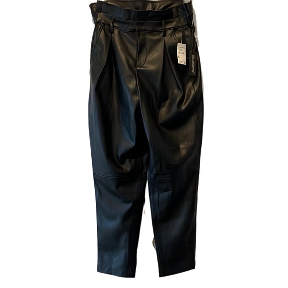 Blank NYC Paperbag Waist Vegan Leather Pants Size 28 No Belt NWTS - Picture 3 of 9